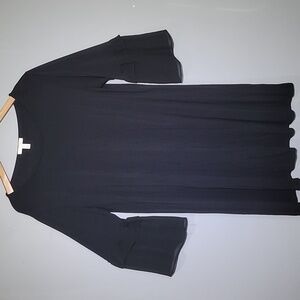 LC Lauren Conrad Bell Sleeve Black Sheer Dress